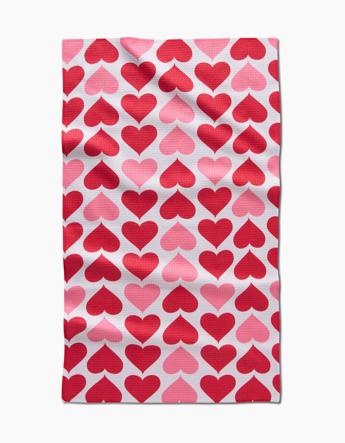 Blushing Hearts Tea Towel by Geometry