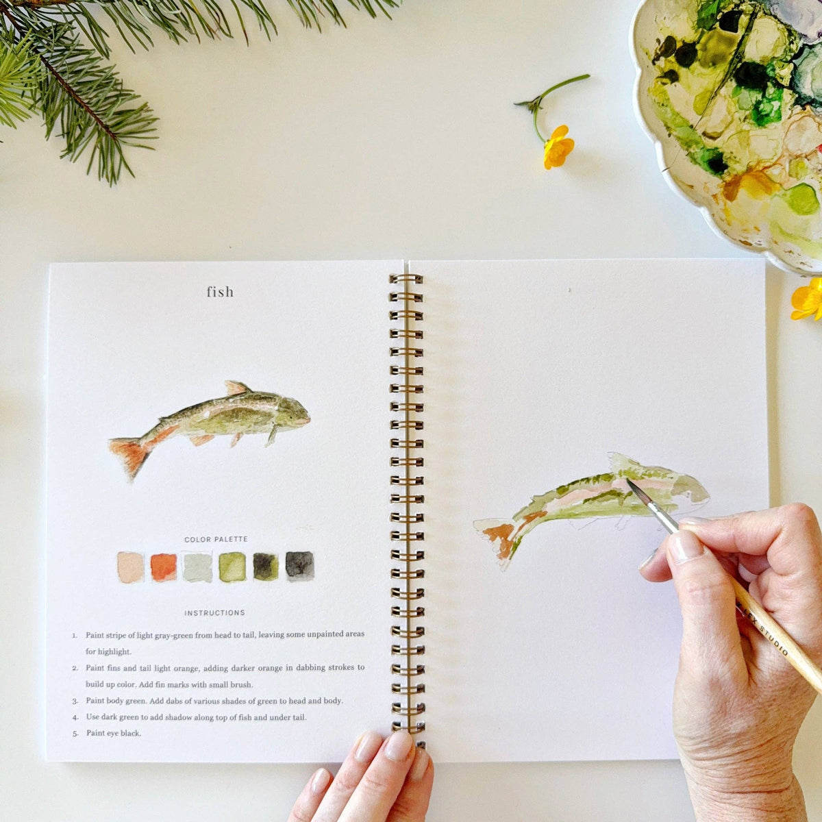Camping watercolor workbook - The Preppy Bunny