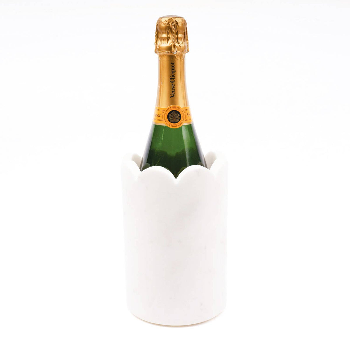 White Marble Scalloped Wine &amp; Champagne Chiller