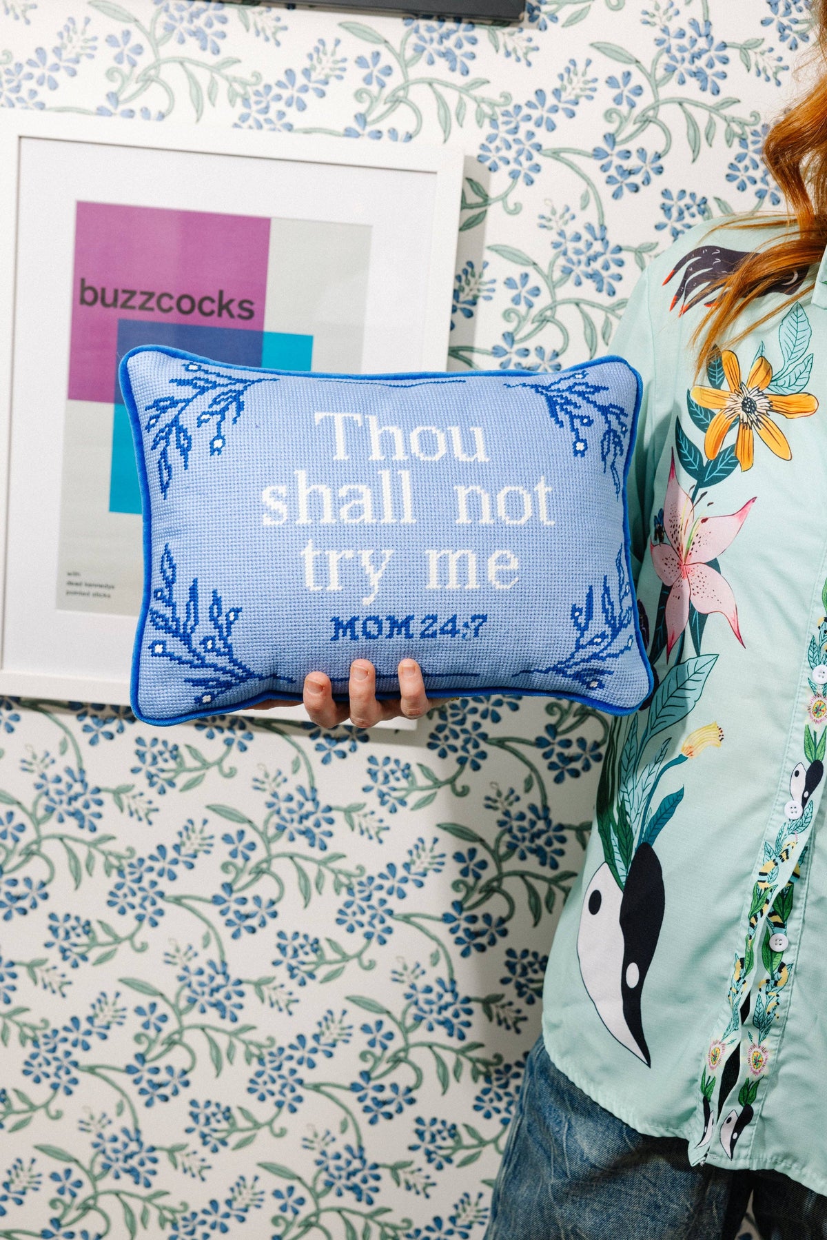 Try Me Needlepoint Pillow