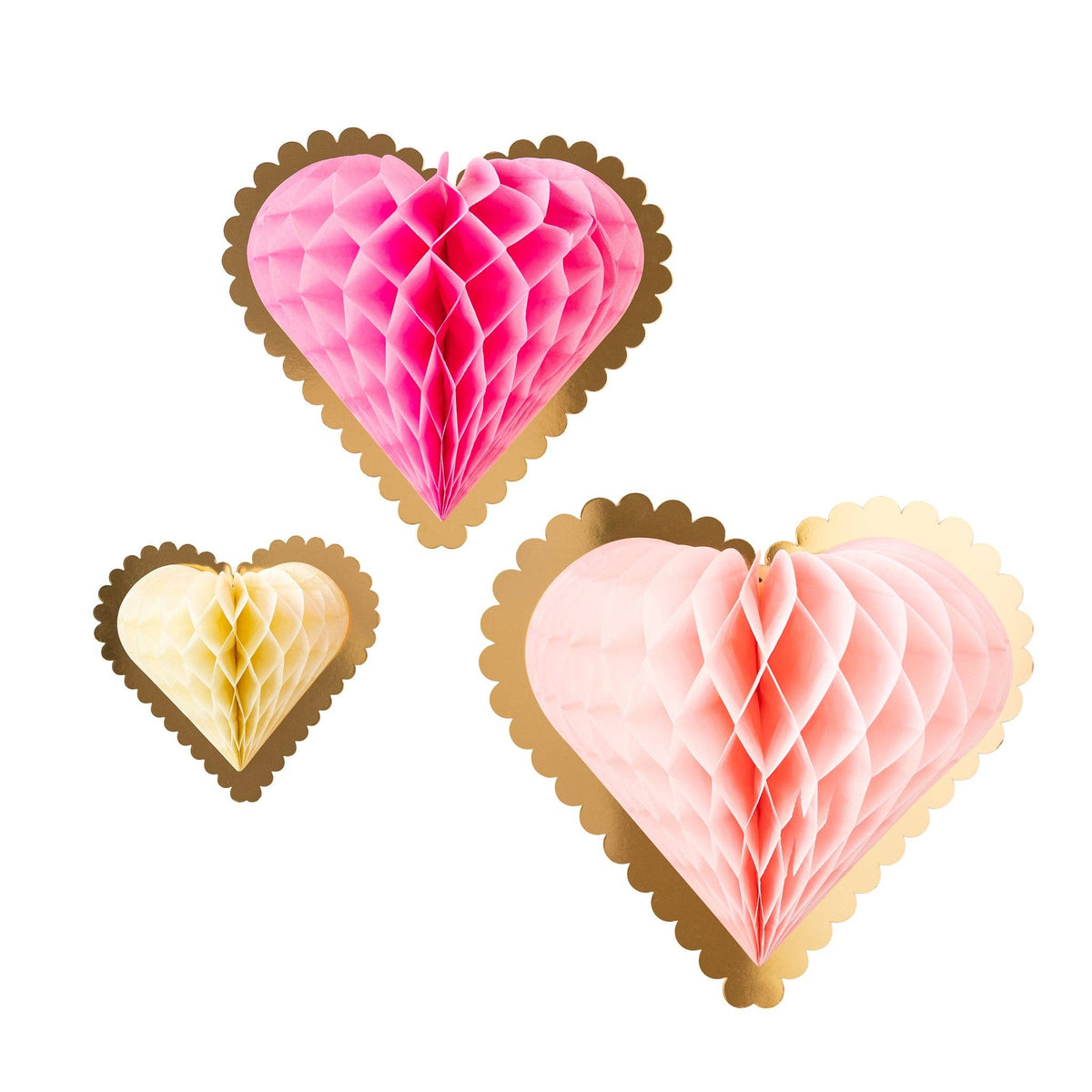 Secret Admirer Honeycomb Hanging Hearts - The Preppy Bunny