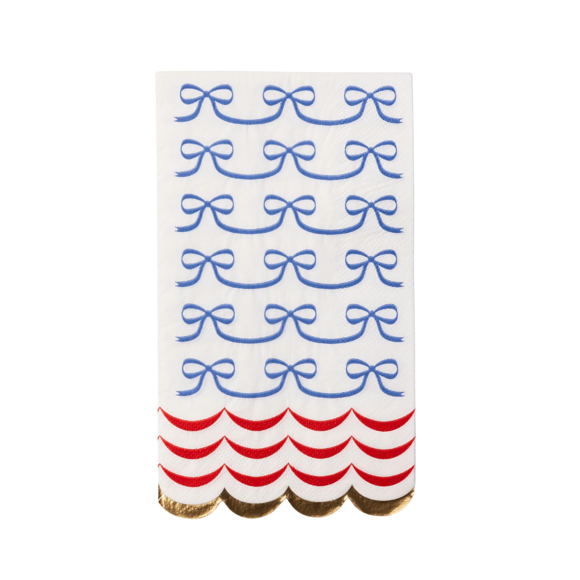 4th of July Bow Flag Paper Napkins / Guest Towels - The Preppy Bunny