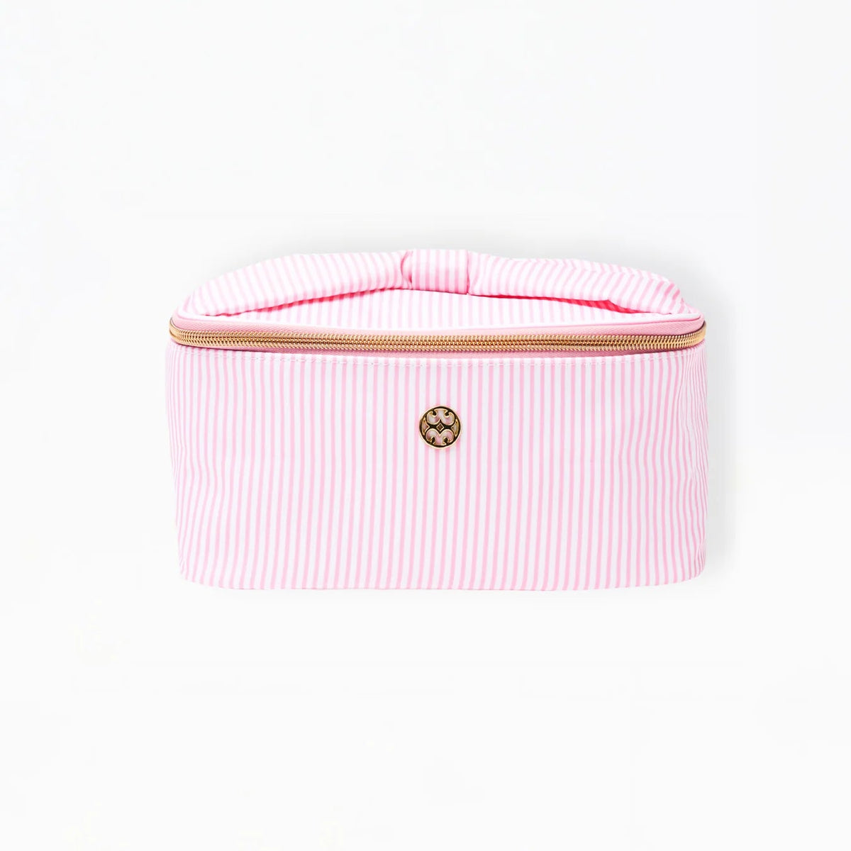 Kiss and Makeup Bag in Pink Stripe - The Preppy Bunny