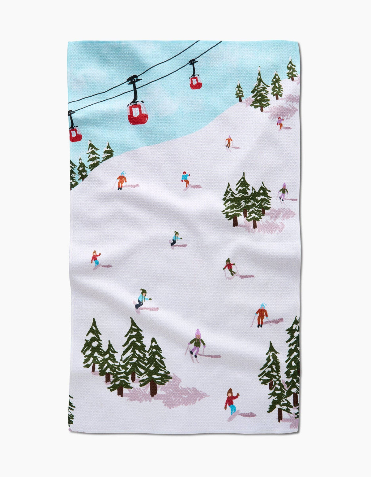 Winter Skiing Trip Tea Towel by Geometry - The Preppy Bunny