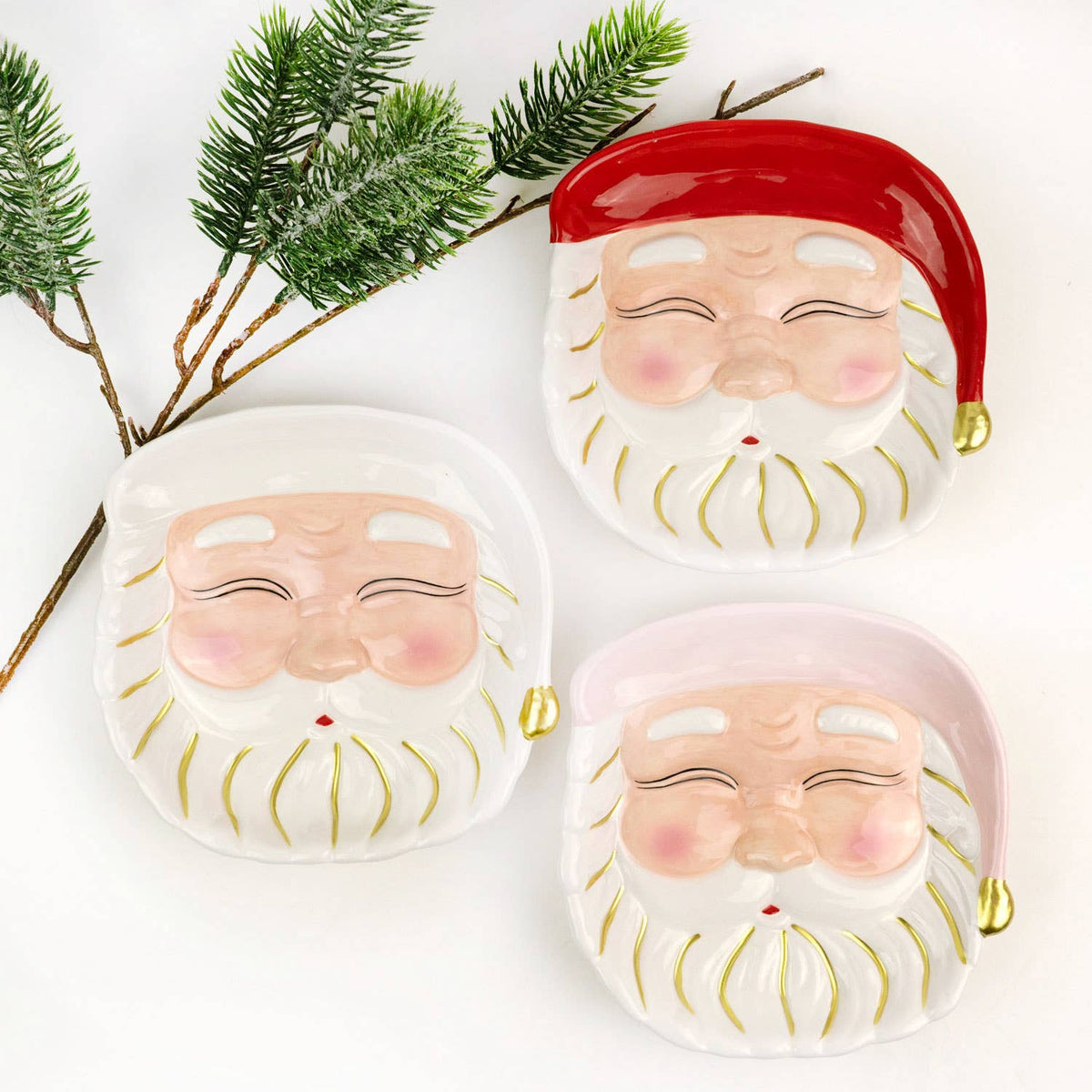 Red Hat Santa Dessert Plate