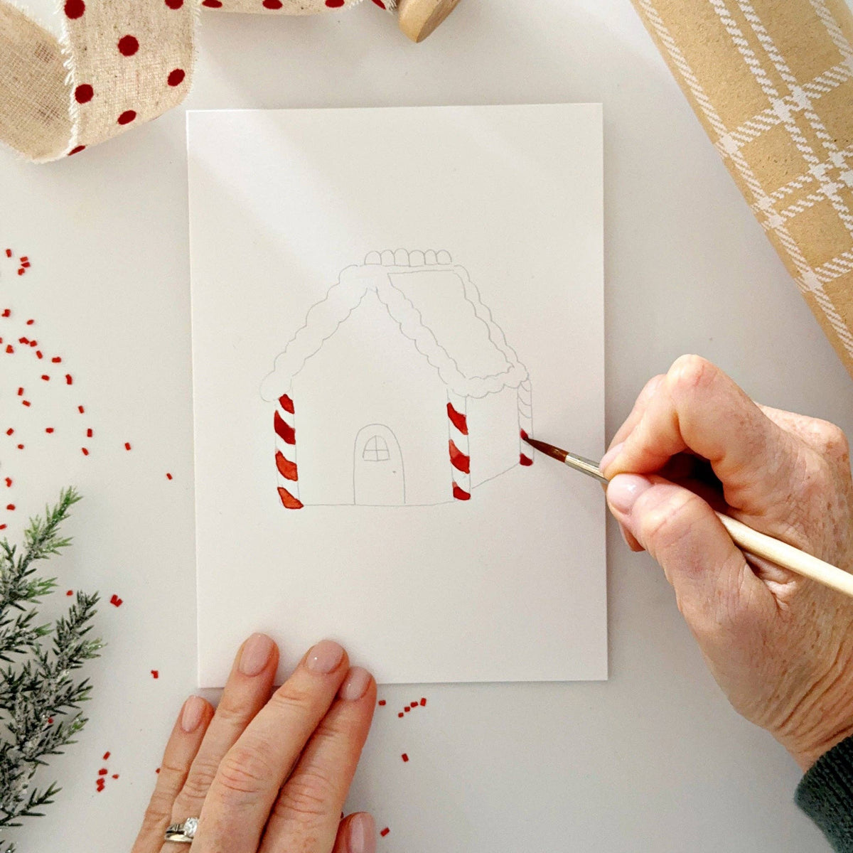 Gingerbread Paintable Notecards - The Preppy Bunny