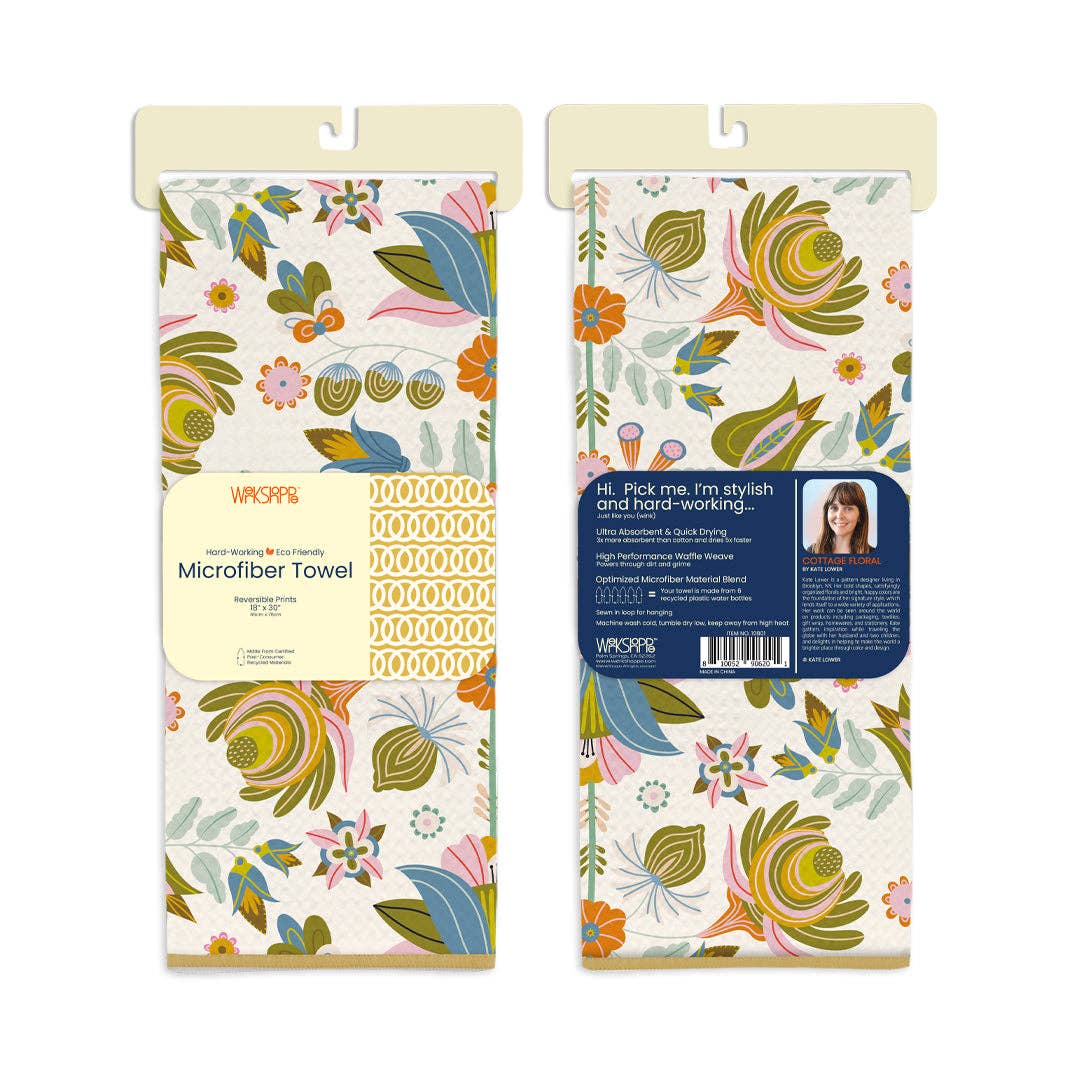 Cottage Floral Ultra Absorbent Microfiber Kitchen Towel - The Preppy Bunny