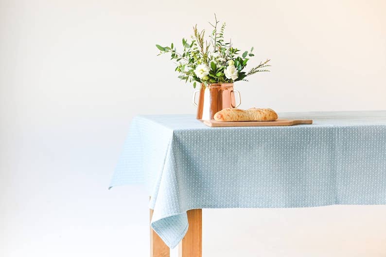 Blue Dotted Tablecloth - The Preppy Bunny
