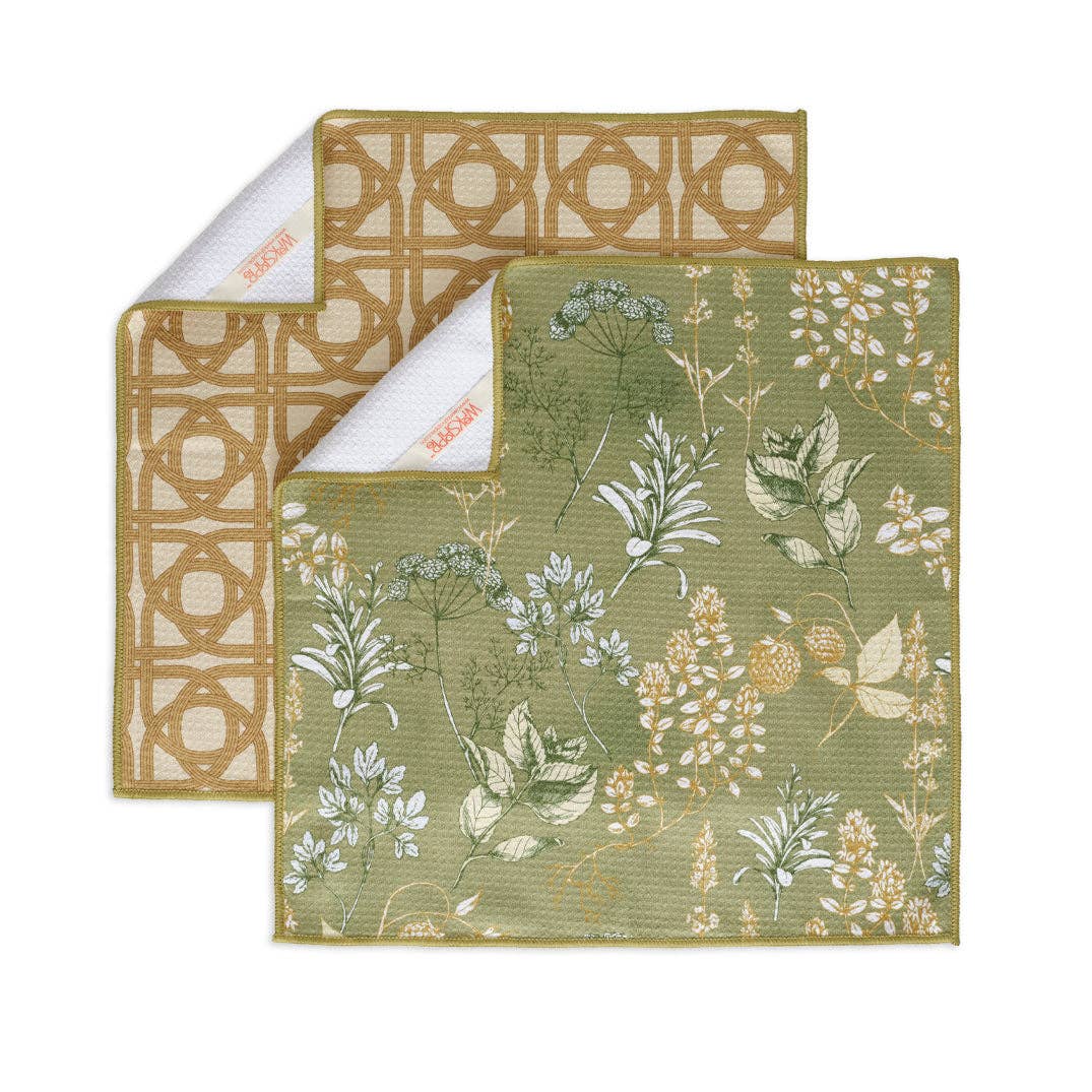 Kitchen Herbs All Purpose Towels, Ultra Absorbent, Set of 4