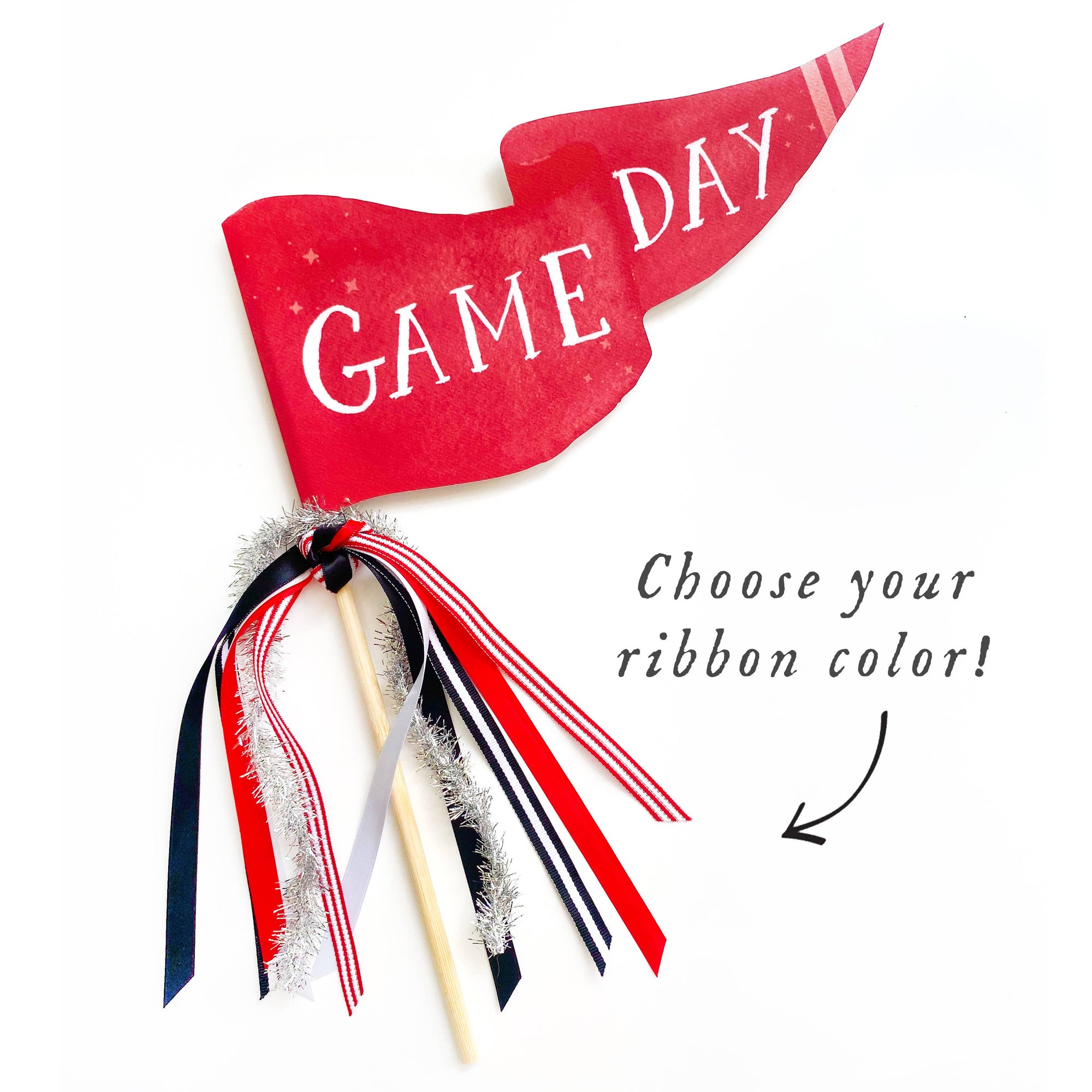 Red Game Day Football Tailgate Party Pennant - The Preppy Bunny