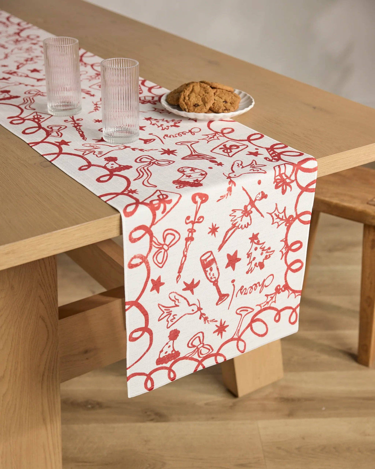 Doodles for Holiday Table Runner by Geometry