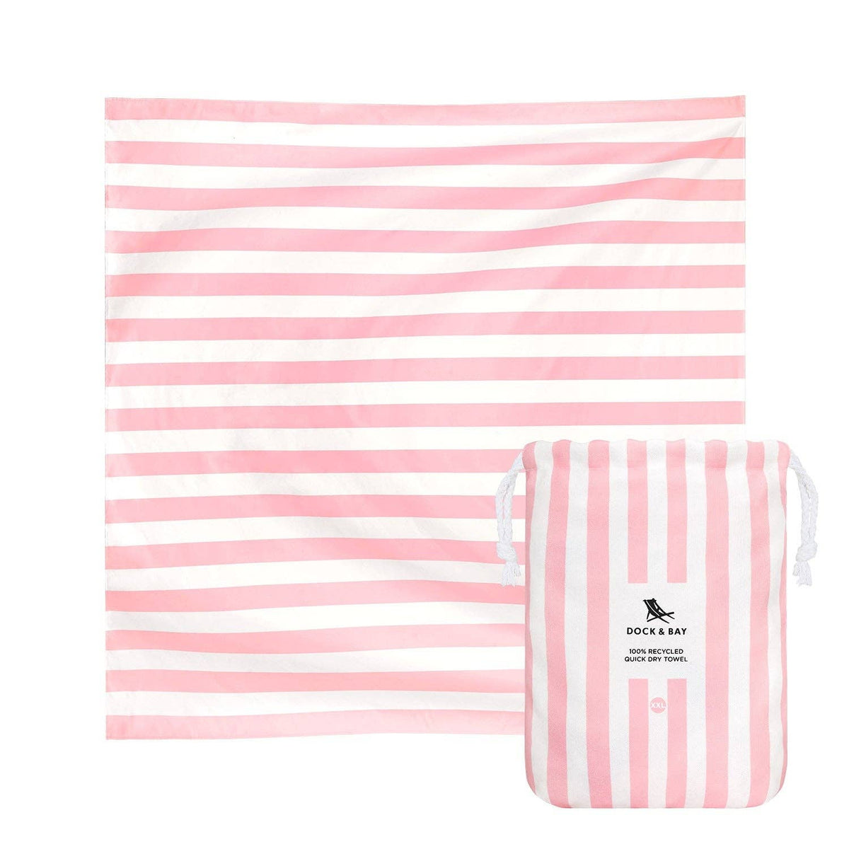 Dock &amp; Bay Quick Dry Towel for Two - Double Extra Large - Malibu Pink - The Preppy Bunny
