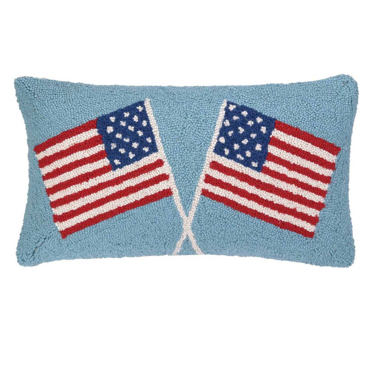 Double American Flags Hook Pillow - The Preppy Bunny