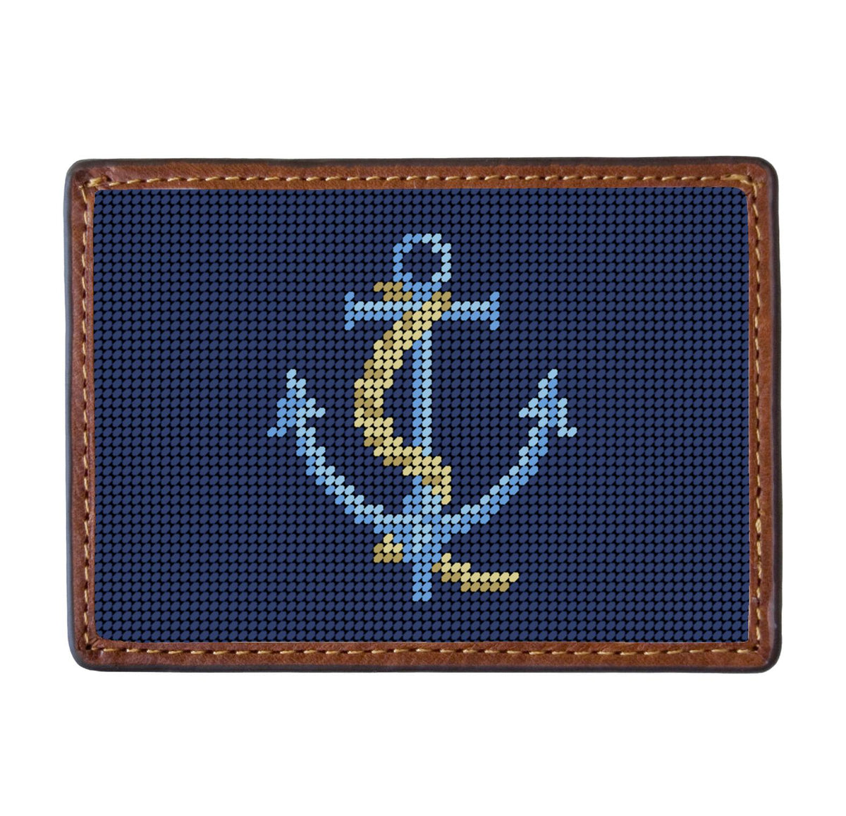 Anchored Needlepoint Credit Card Wallet