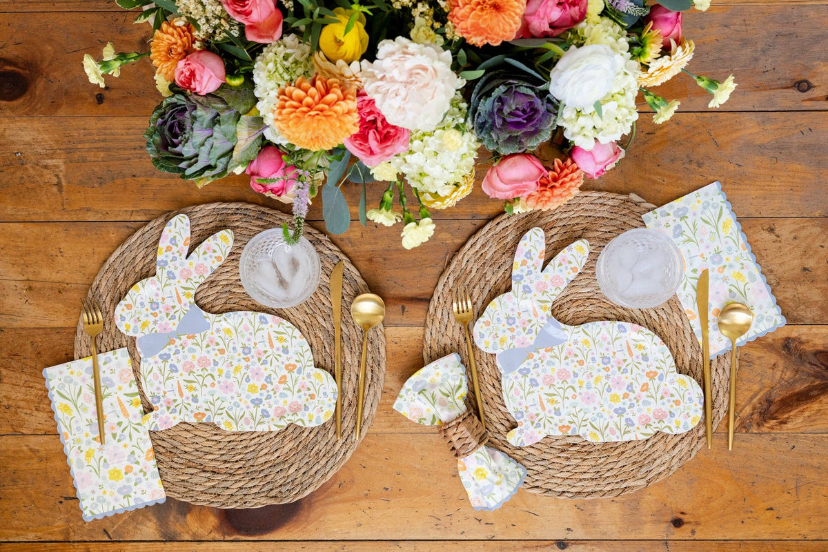 Floral Bunny Paper Plates - The Preppy Bunny