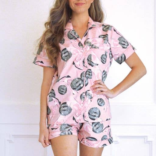 Disco Party PJ Set with Shorts &amp; Short Sleeve Top - The Preppy Bunny