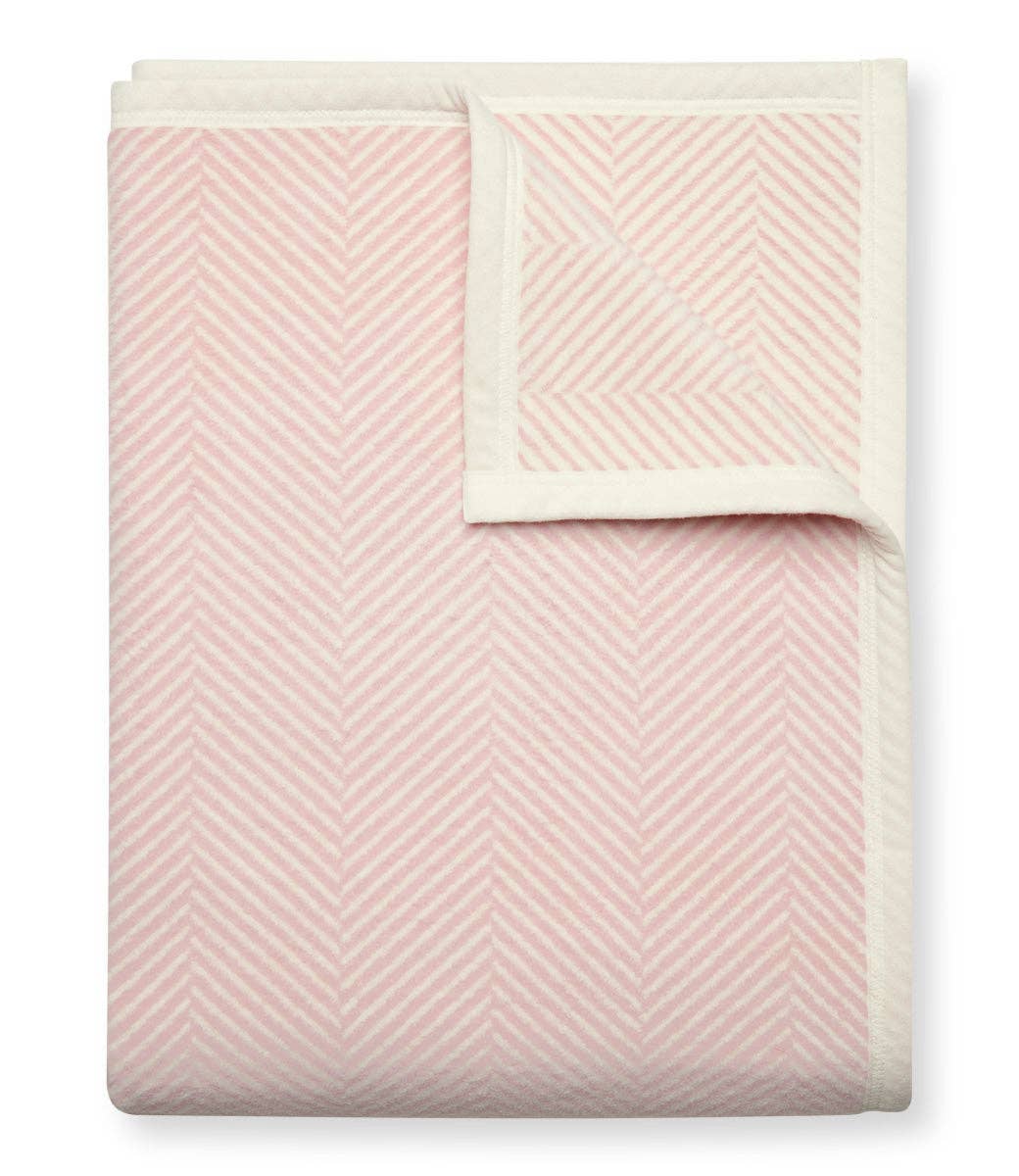 Harborview Herringbone Blush Blanket in Midi Size by ChappyWrap