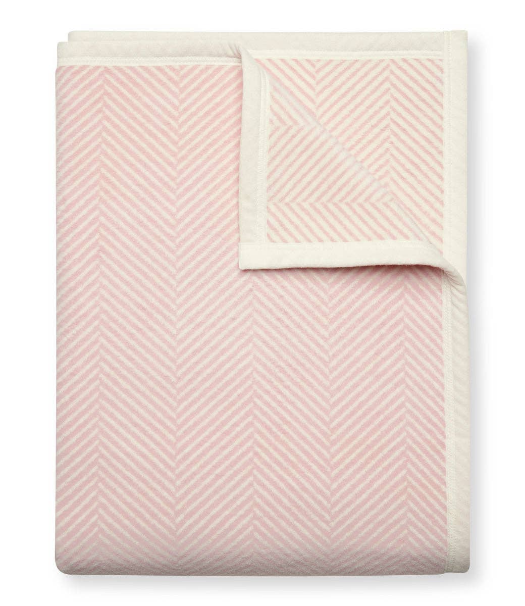 Harborview Herringbone Blush Blanket in Midi Size by ChappyWrap - The Preppy Bunny