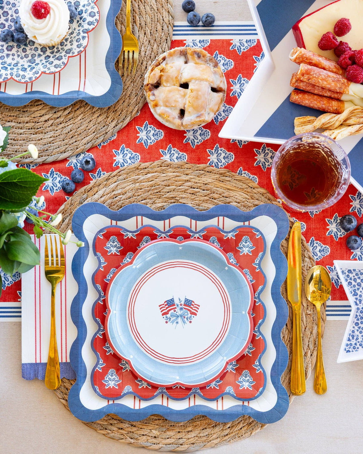 Plaid Stars Paper Cocktail Napkins - The Preppy Bunny