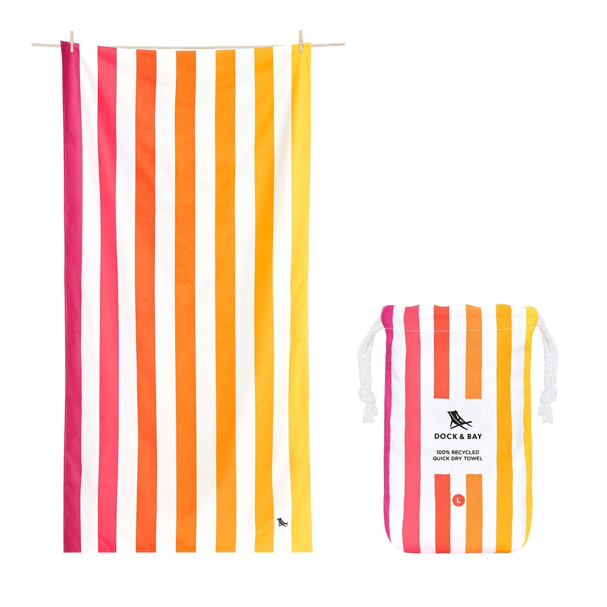 Dock &amp; Bay Quick Dry Towels - Peach Sunrise - 2 sizes - The Preppy Bunny