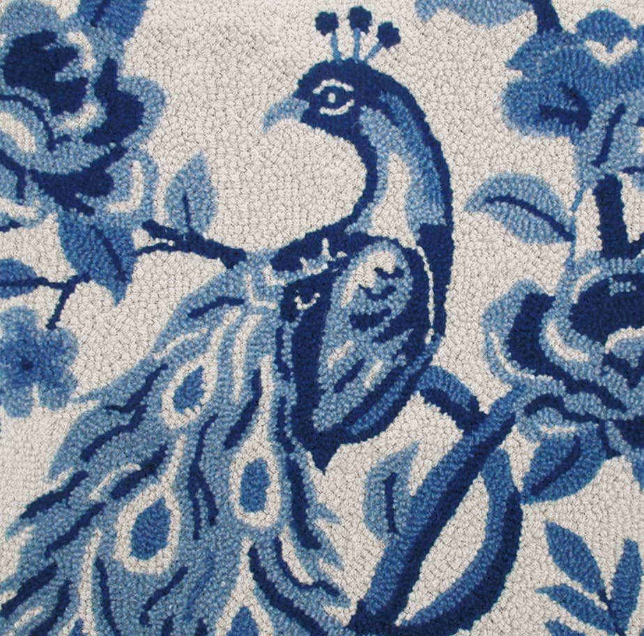 Chinoiserie Peacock Hook Pillow - The Preppy Bunny