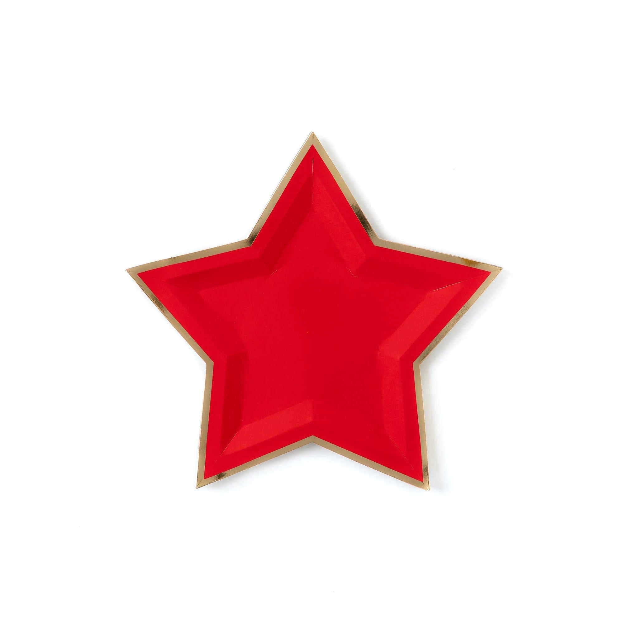 Red Star Shaped 9" Gold Foiled Plates - The Preppy Bunny