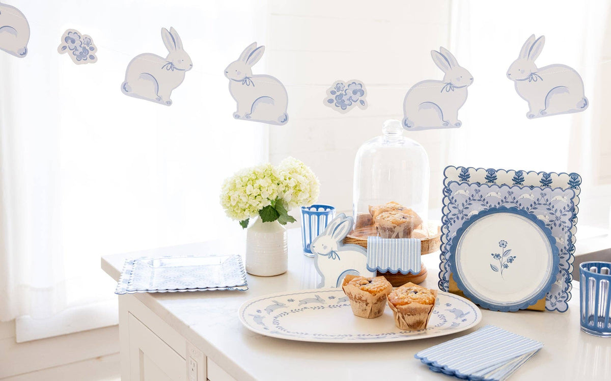Blue Bunny Banner - The Preppy Bunny