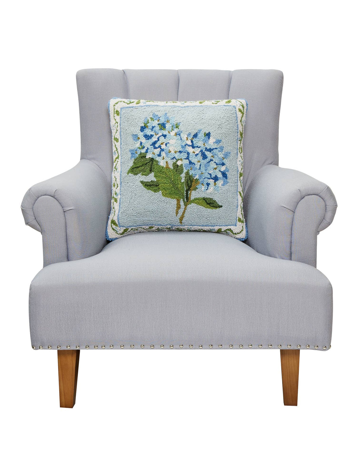 Blue Hydrangea Hook Pillow - The Preppy Bunny