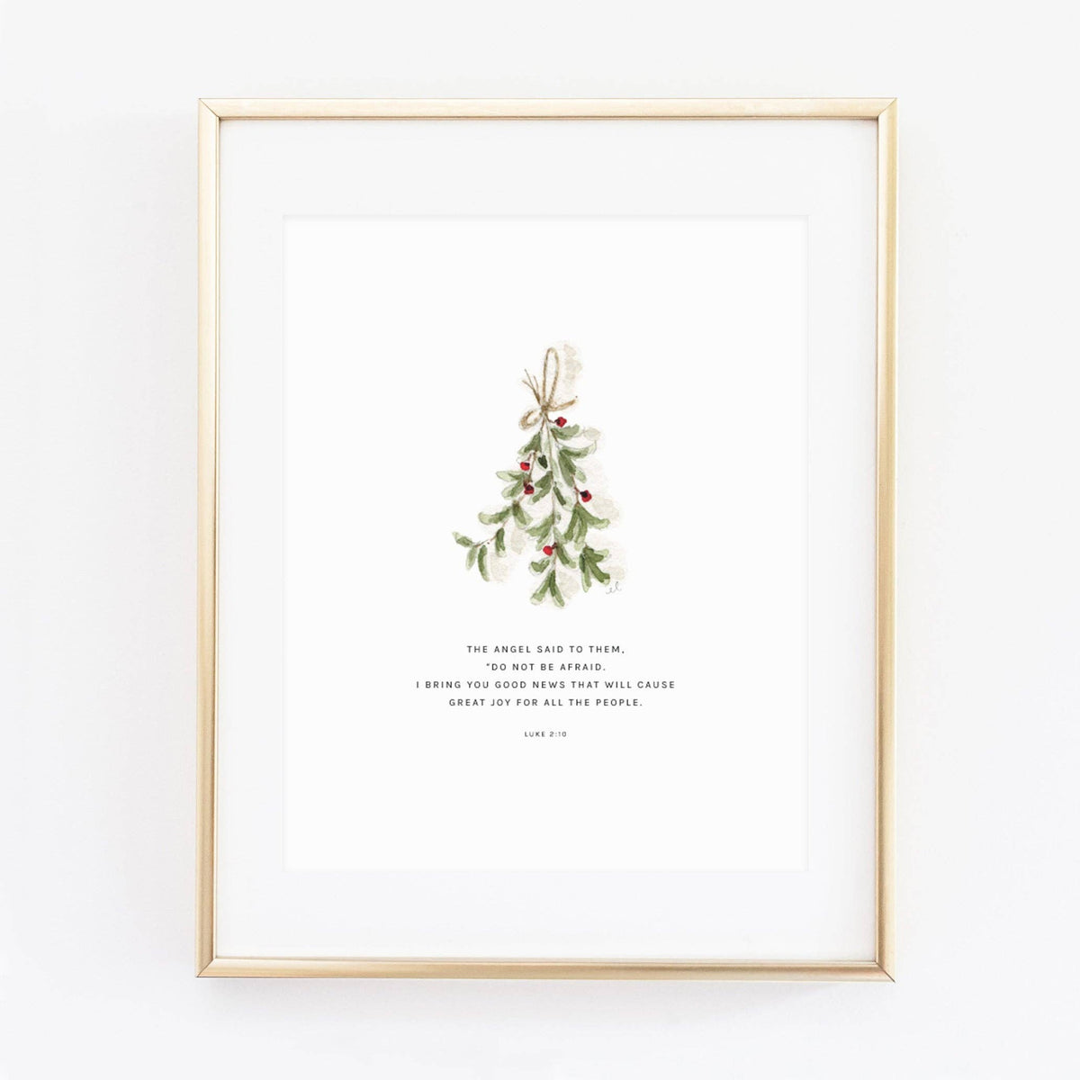 Luke 2:10 mistletoe scripture print