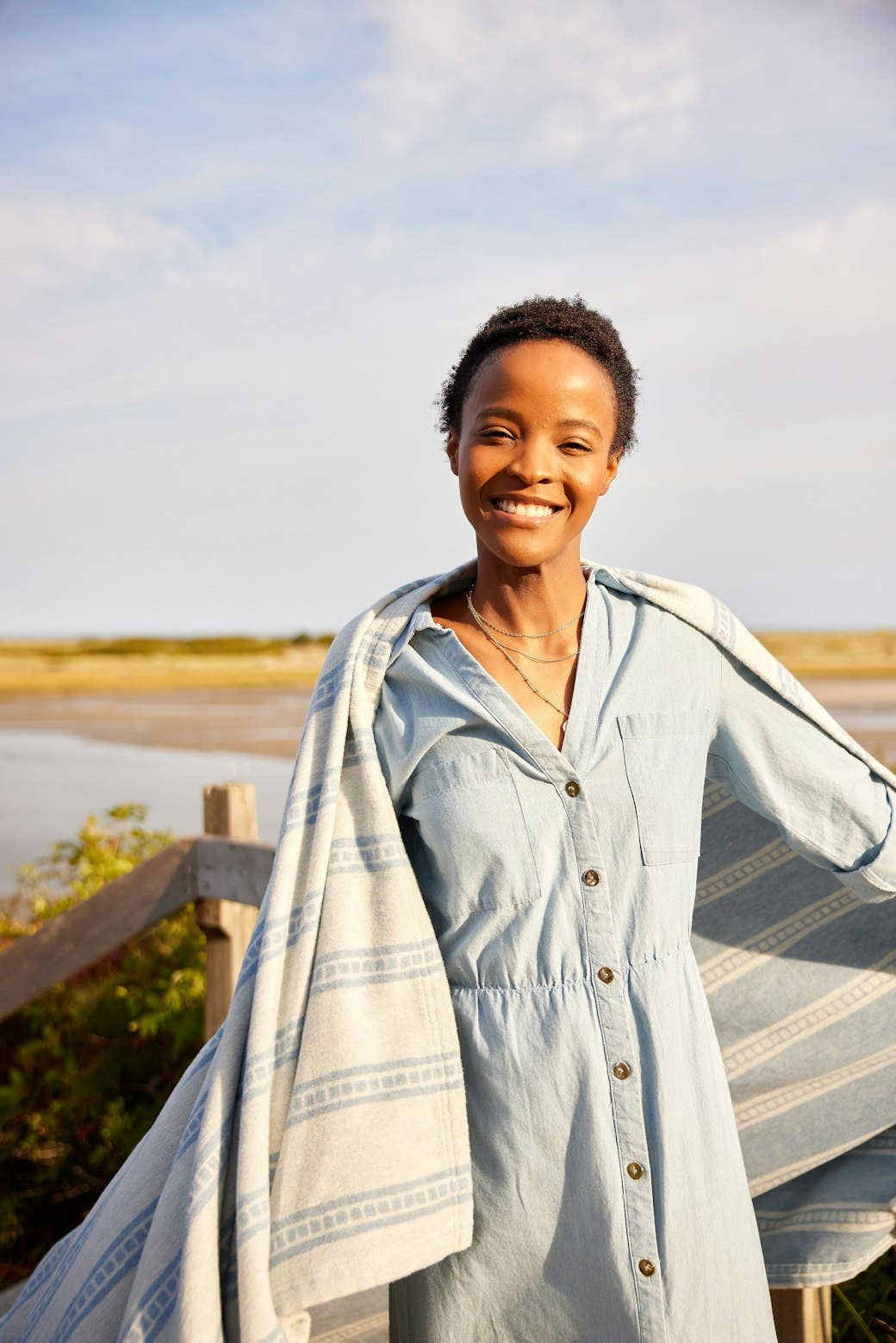 The Lightweight ChappyWrap Blanket - Tile Stripe - The Preppy Bunny