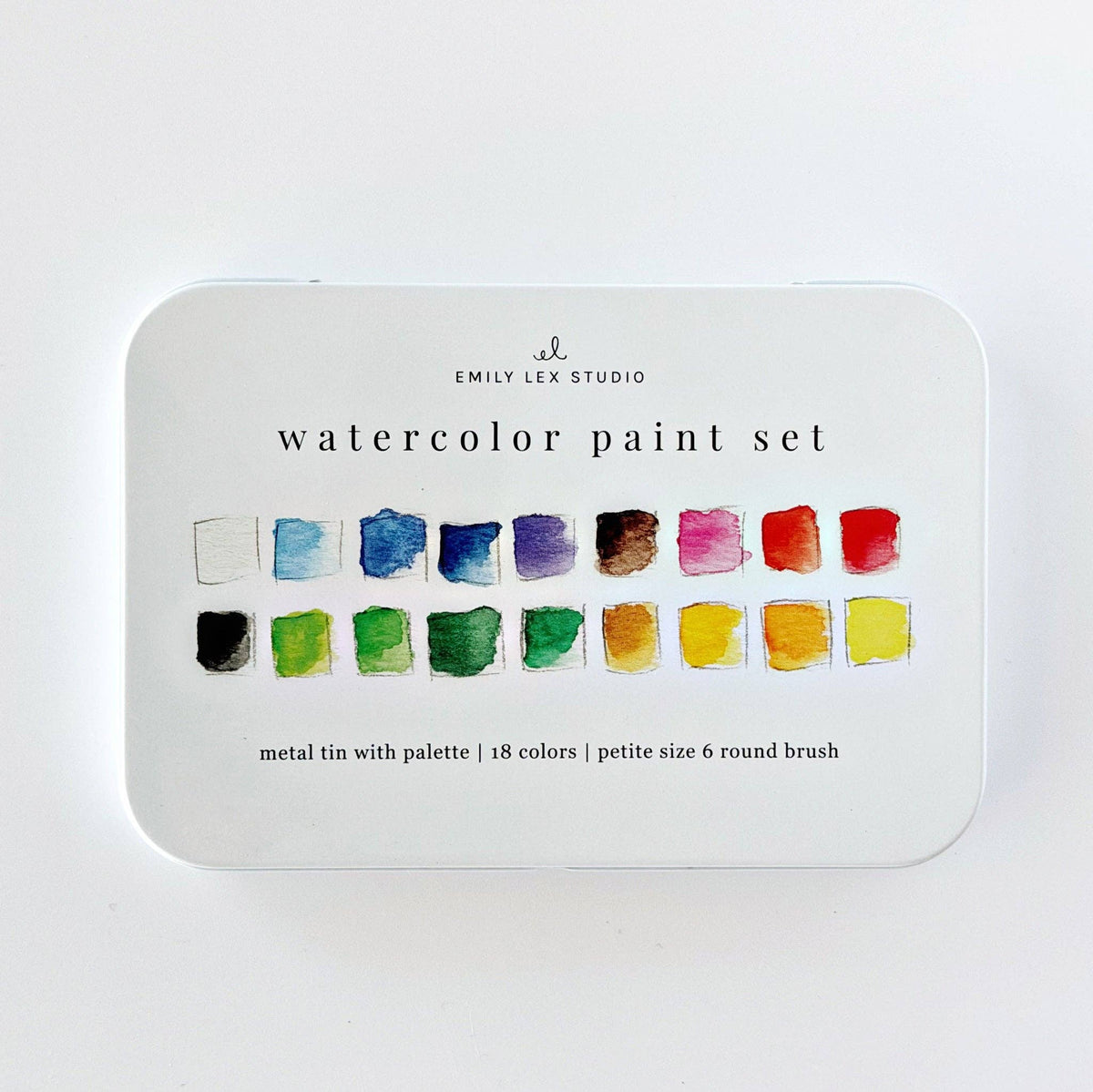 Watercolor paint set - 18 colors with brush