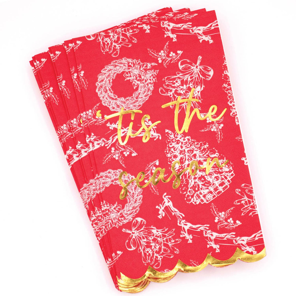 Red Toile Paper Guest Towels