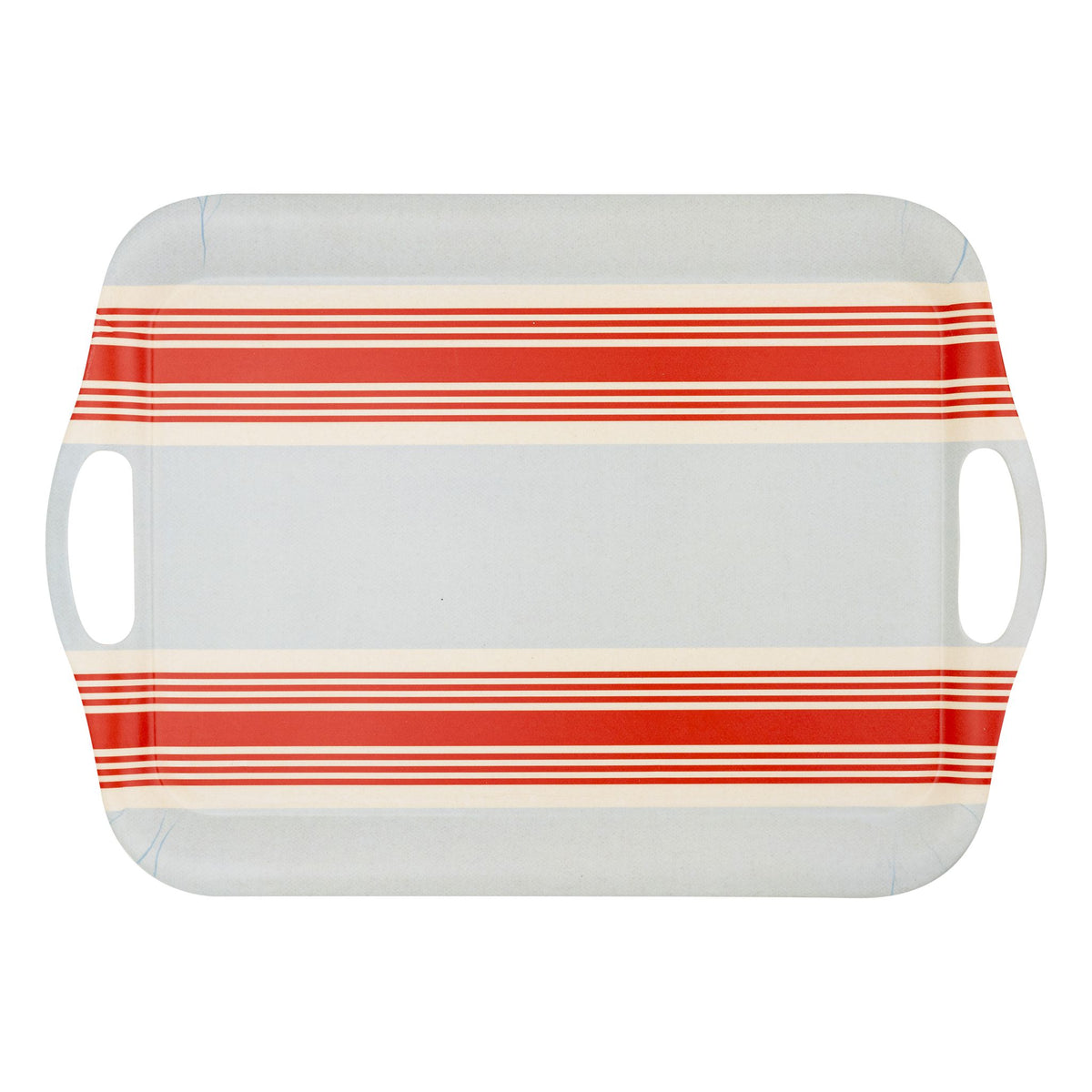 Hamptons Striped Chambray and Red Reusable Bamboo Tray - The Preppy Bunny