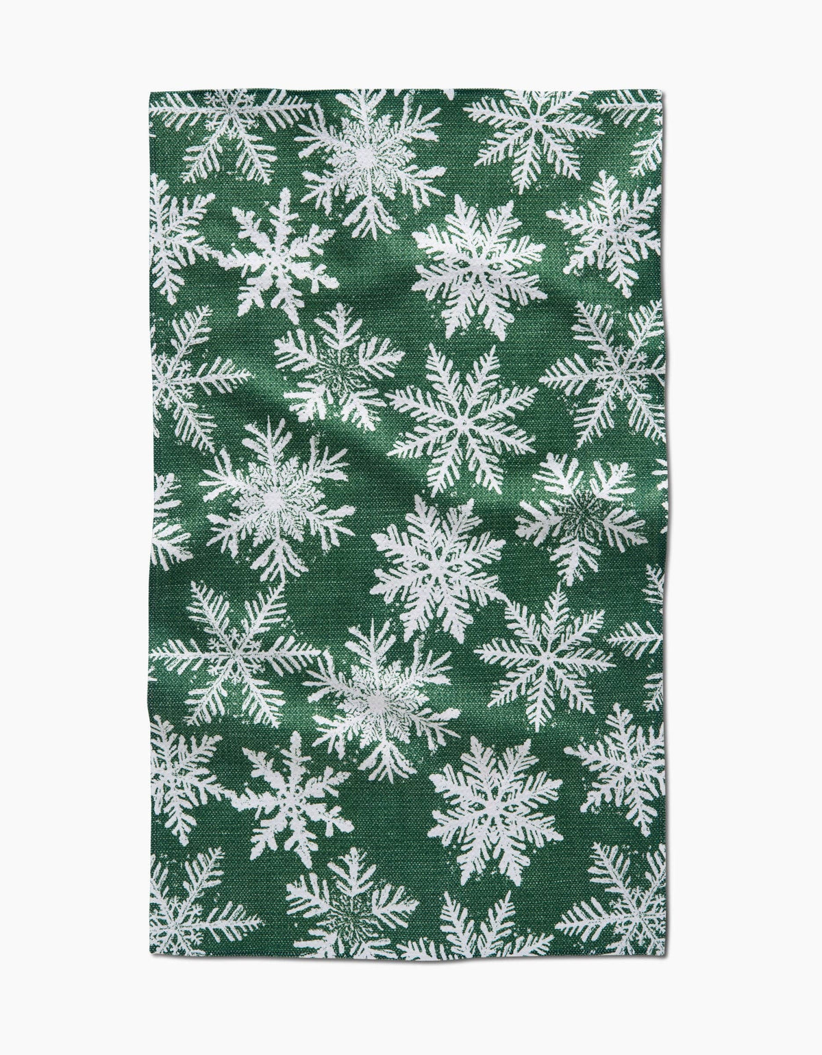 Snowy Days Green Tea Towel by Geometry - The Preppy Bunny
