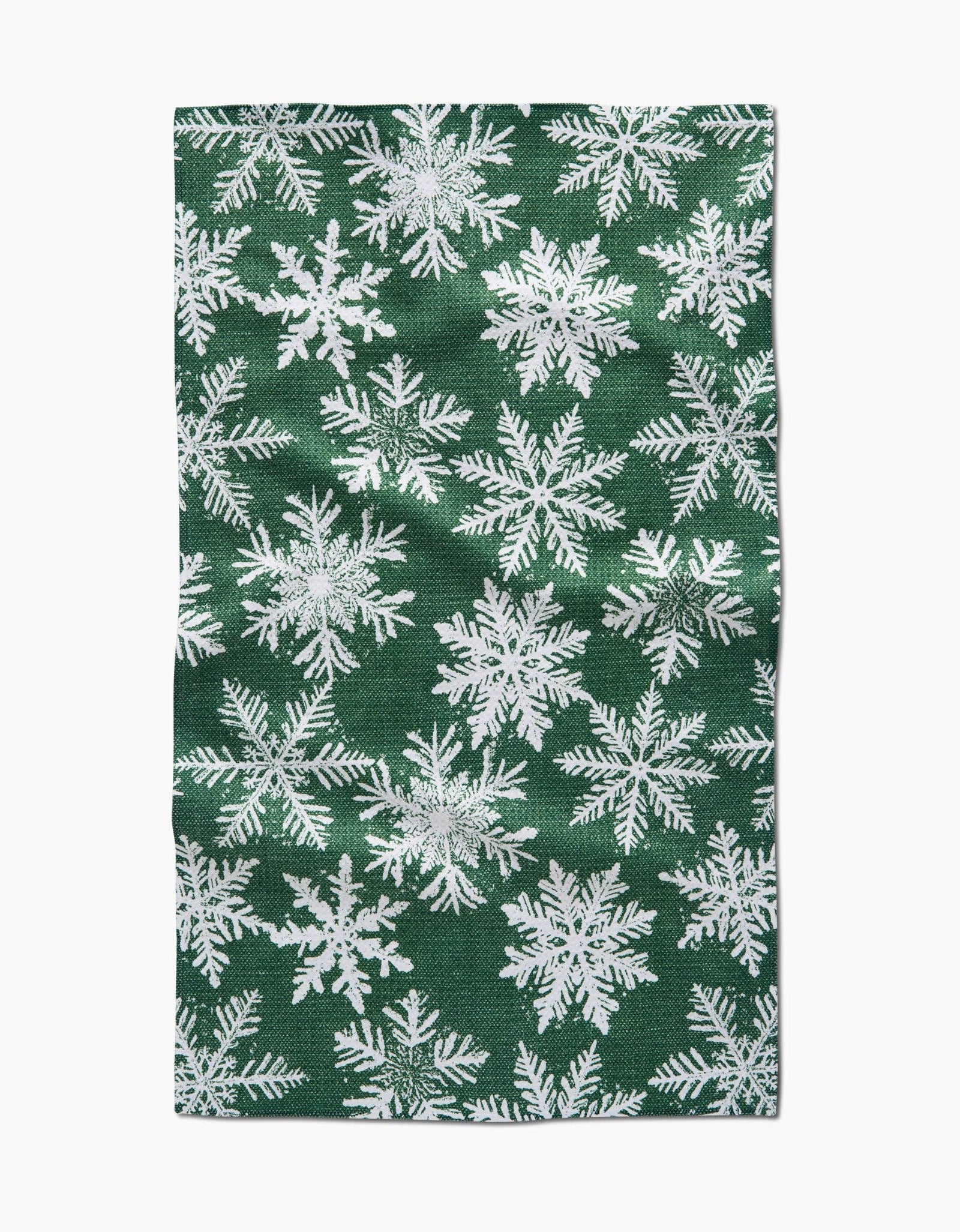 Snowy Days Green Tea Towel by Geometry - The Preppy Bunny