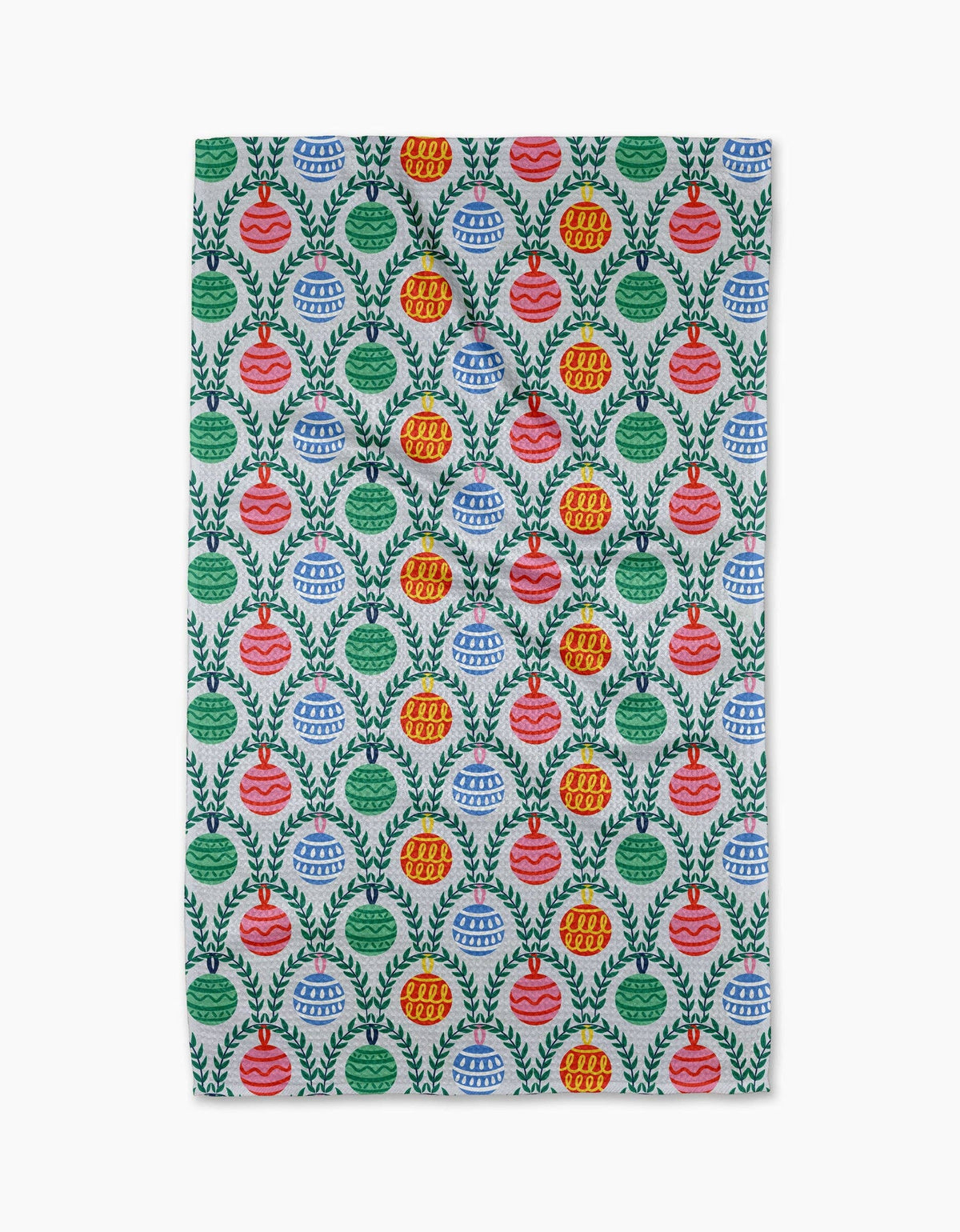 Christmas Ornaments Tea Towel by Geometry