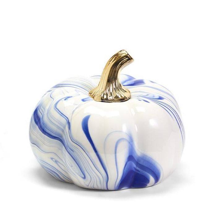 Marbled Blue and White Pumpkin - 2 Sizes Available - The Preppy Bunny