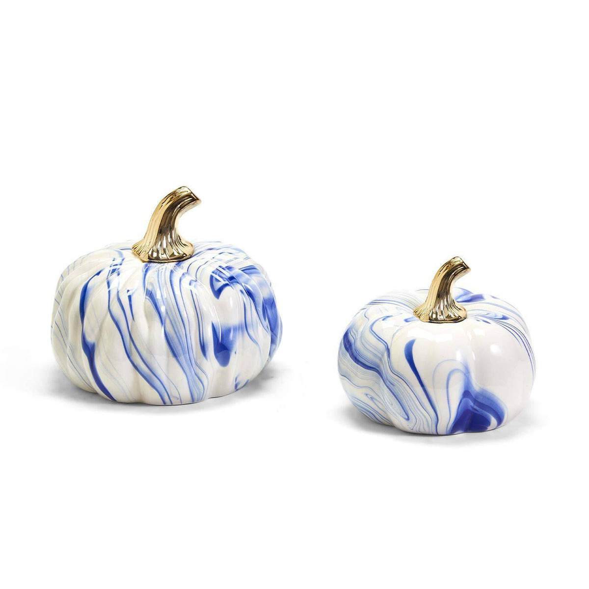 Marbled Blue and White Pumpkin - 2 Sizes Available - The Preppy Bunny