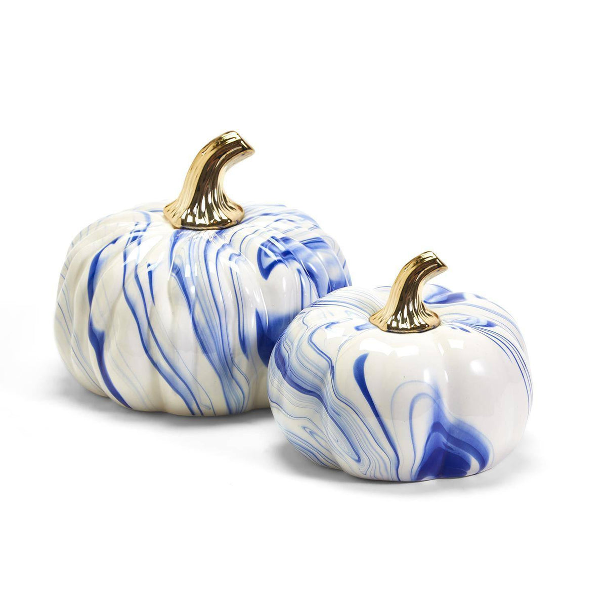 Marbled Blue and White Pumpkin - 2 Sizes Available - The Preppy Bunny