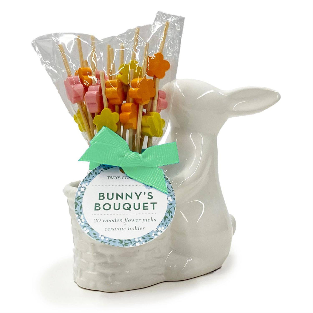 Bunny Pick Holder with Flower Picks - The Preppy Bunny