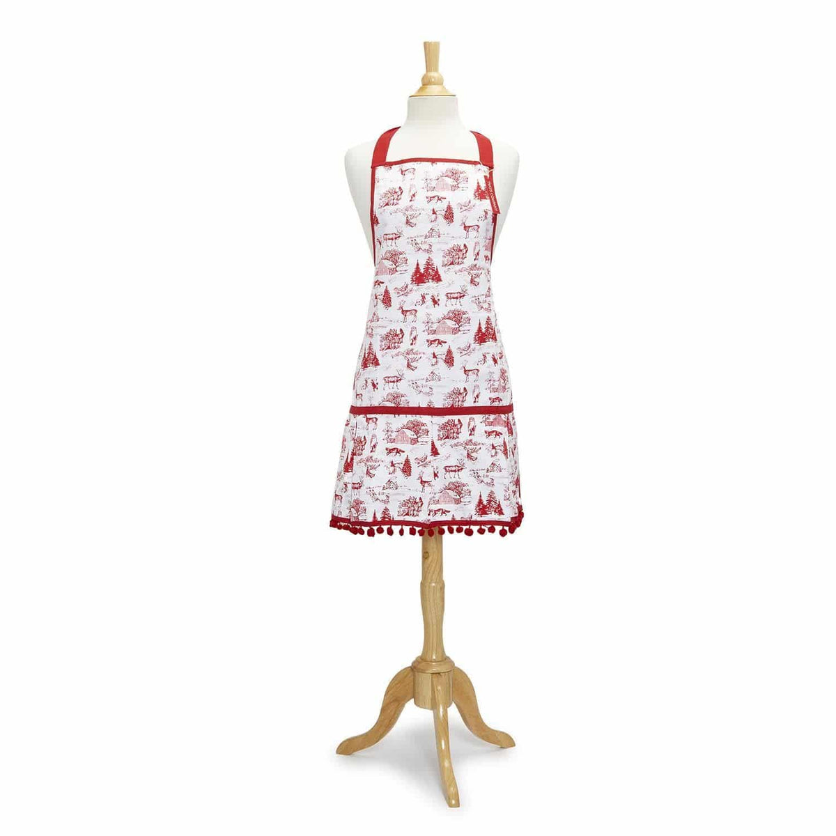 Red Winter Toile Apron - The Preppy Bunny