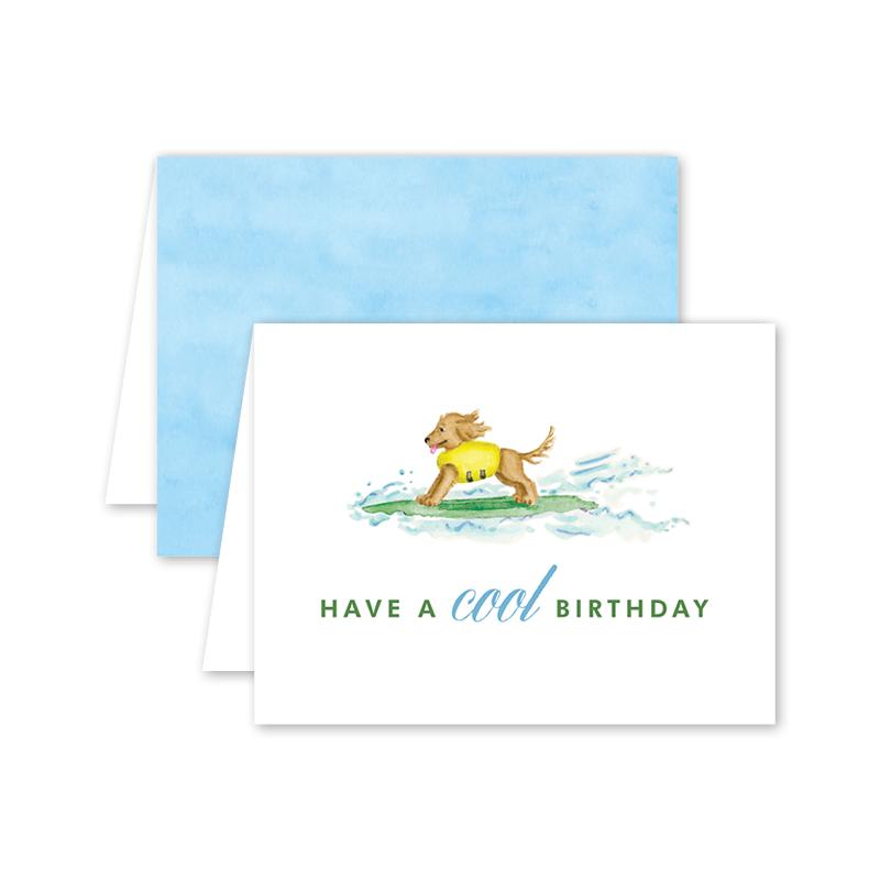 Surf’s Up Birthday Pup Card - The Preppy Bunny