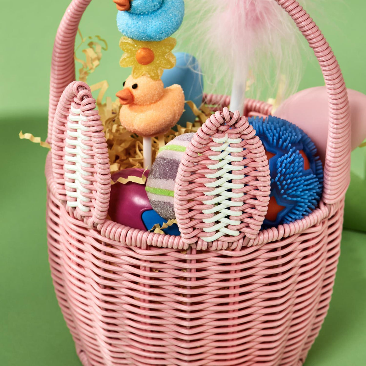 Easter Bunny Basket with Pom Pom Tail