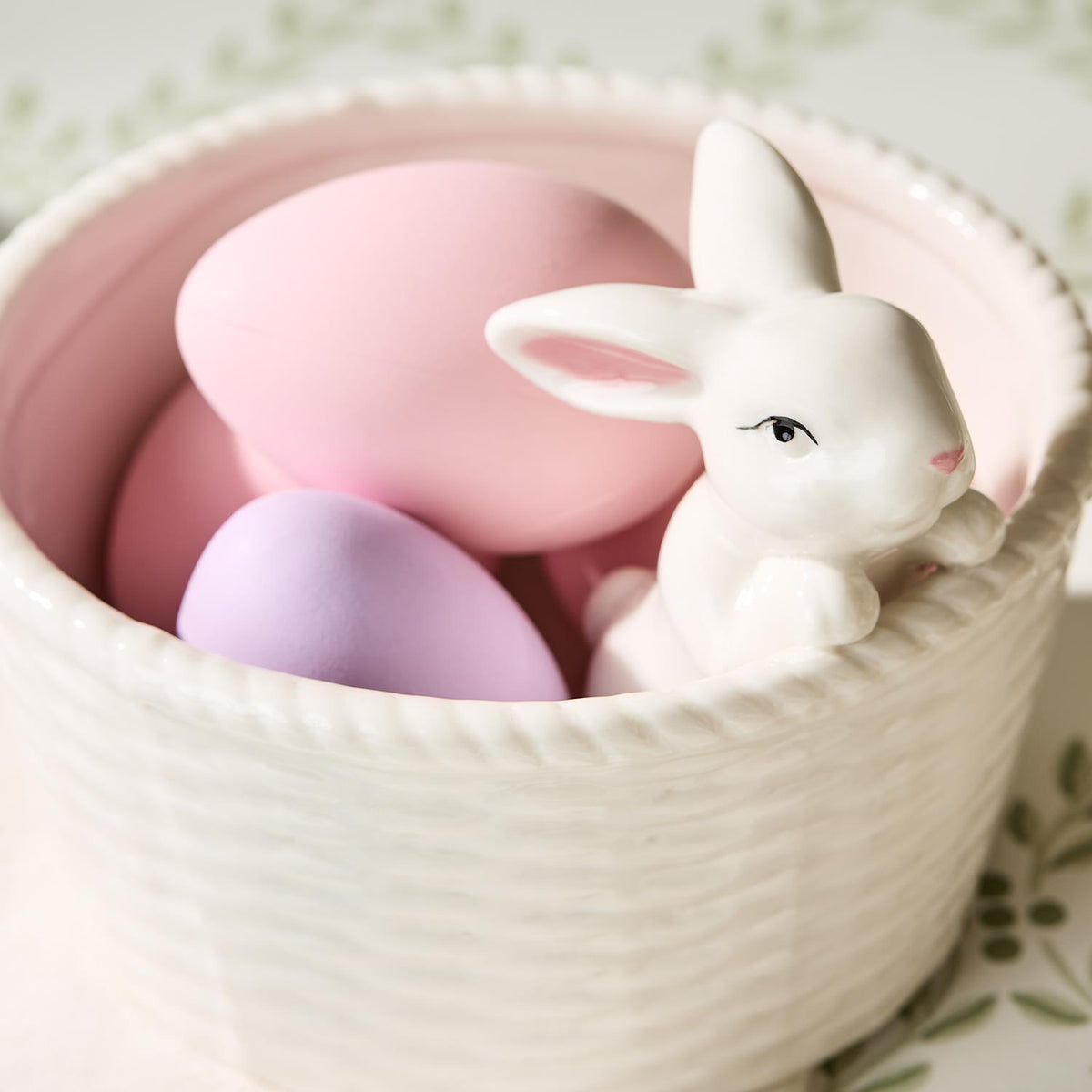 Easter Bunny with Basket Tidbit Dish