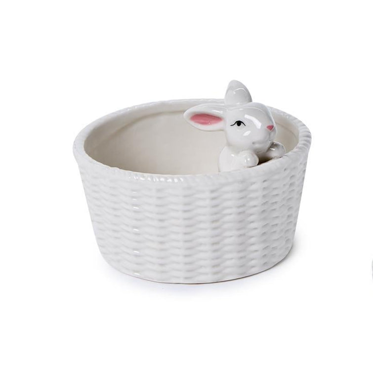 Easter Bunny with Basket Tidbit Dish