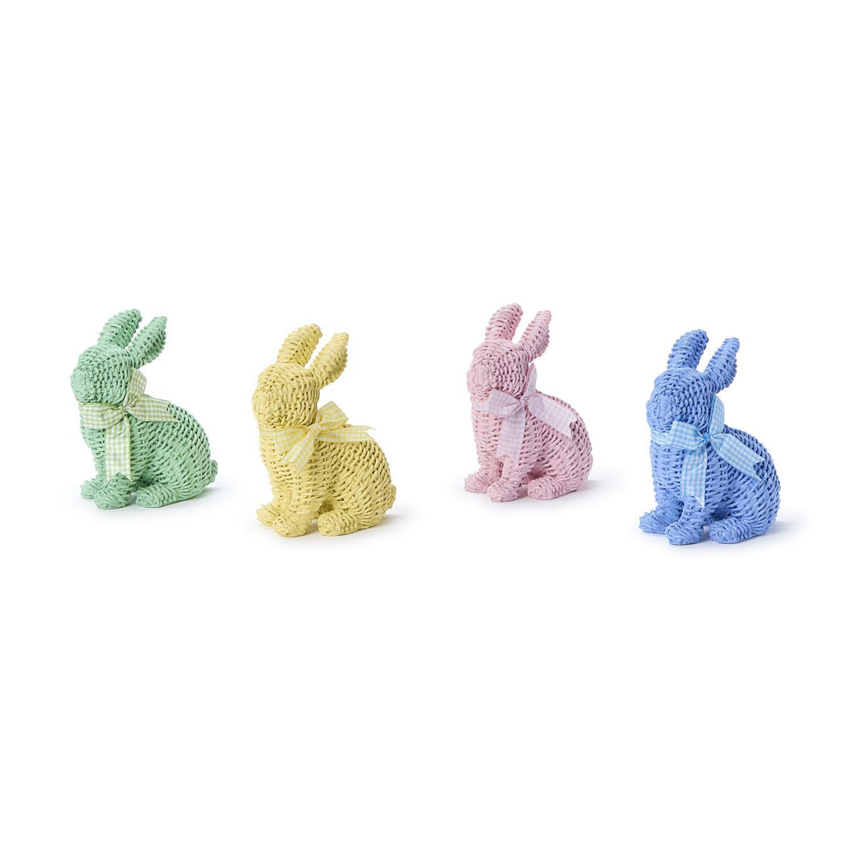 Basket Weave Pattern Easter Bunny with Bow