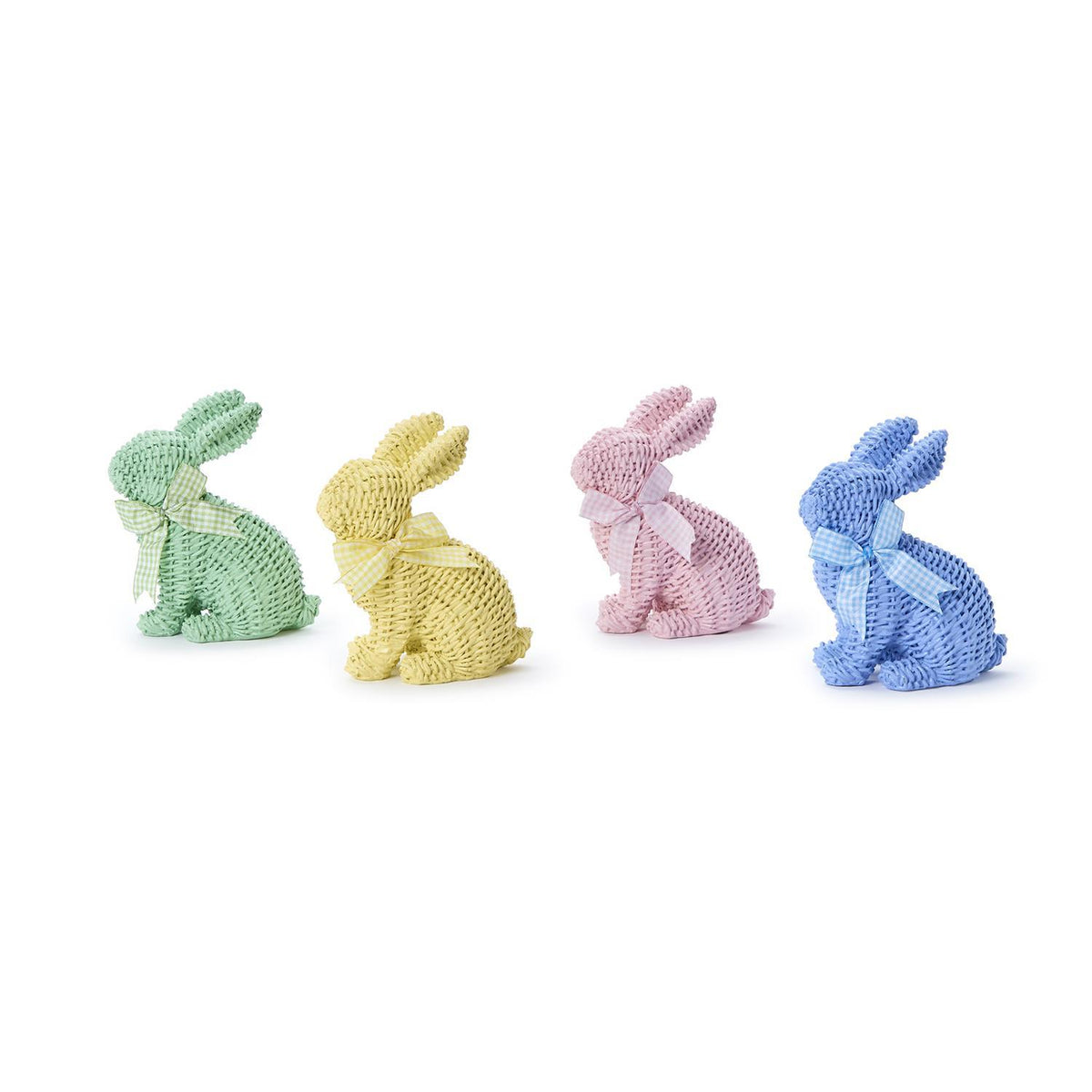 Basket Weave Pattern Easter Bunny with Bow