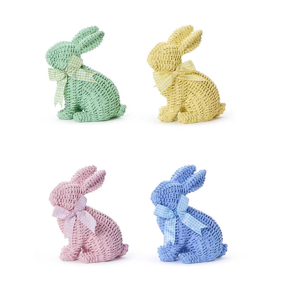 Basket Weave Pattern Easter Bunny with Bow