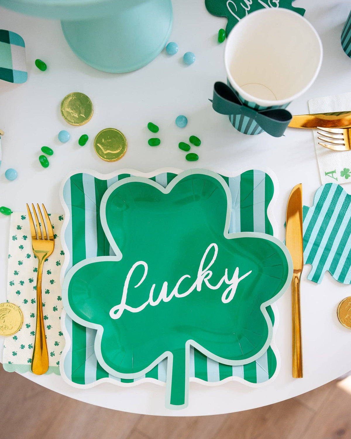 Lucky Shamrock Shaped Plates - The Preppy Bunny