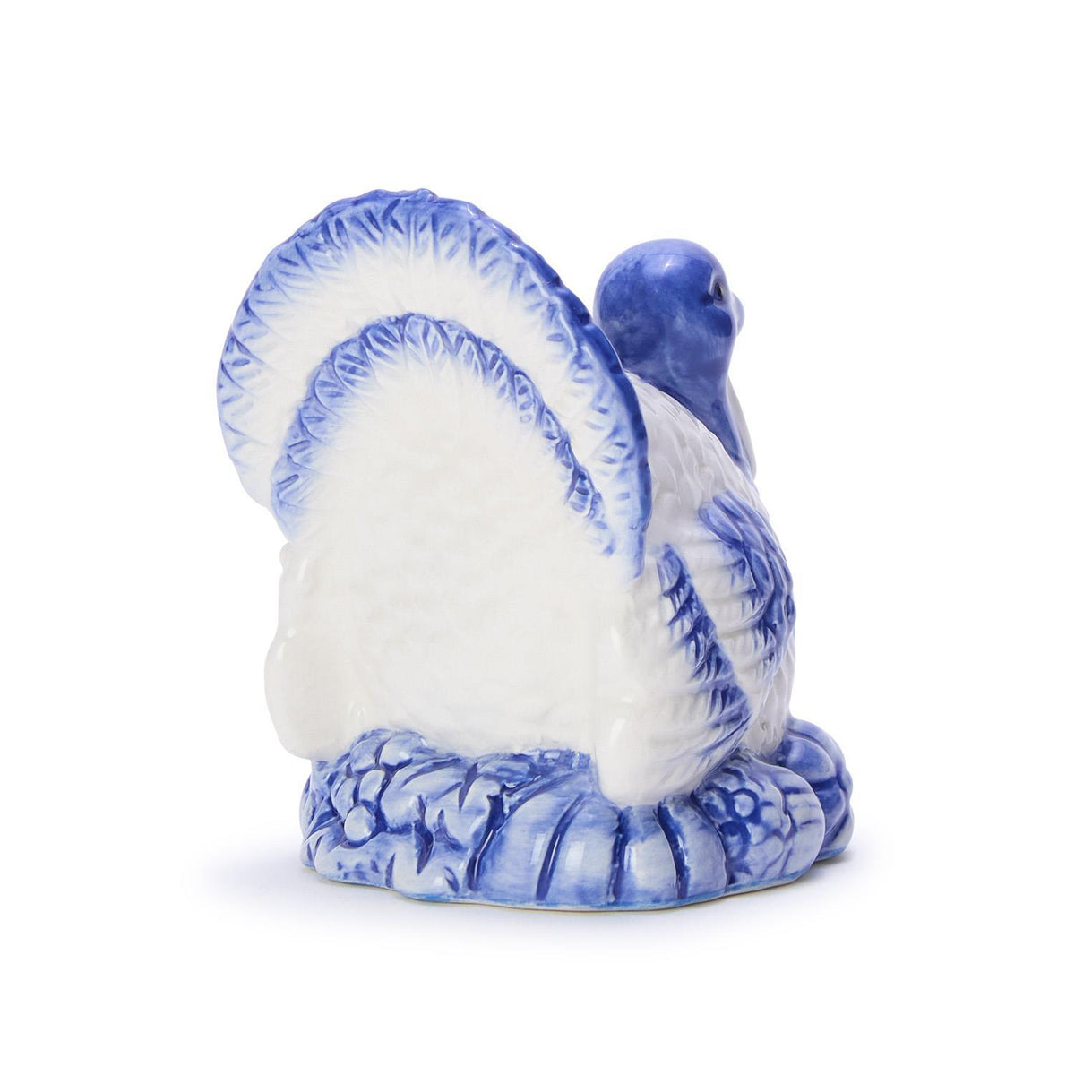 Blue and White Hand Painted Turkey Candleholder - The Preppy Bunny